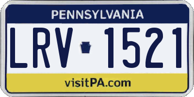 PA license plate LRV1521