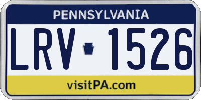 PA license plate LRV1526