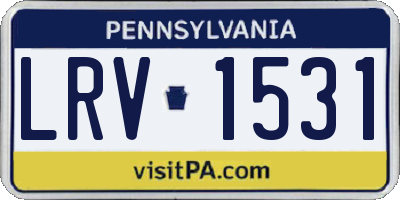 PA license plate LRV1531