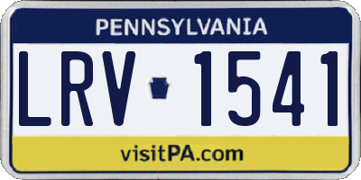 PA license plate LRV1541