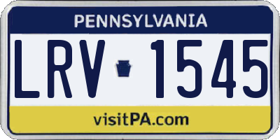 PA license plate LRV1545