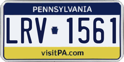 PA license plate LRV1561