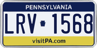 PA license plate LRV1568