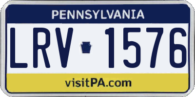 PA license plate LRV1576