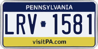 PA license plate LRV1581