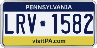 PA license plate LRV1582