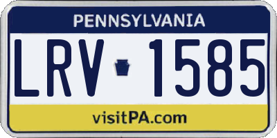 PA license plate LRV1585