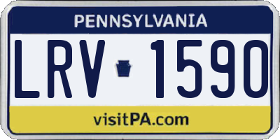PA license plate LRV1590