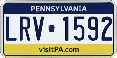 PA license plate LRV1592