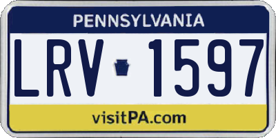 PA license plate LRV1597