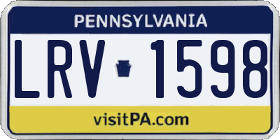 PA license plate LRV1598