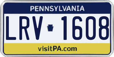 PA license plate LRV1608