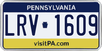 PA license plate LRV1609