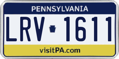 PA license plate LRV1611