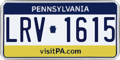 PA license plate LRV1615