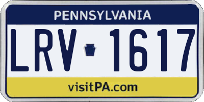 PA license plate LRV1617