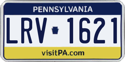PA license plate LRV1621