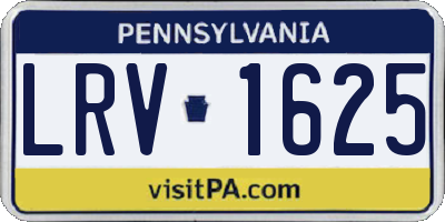 PA license plate LRV1625