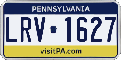 PA license plate LRV1627