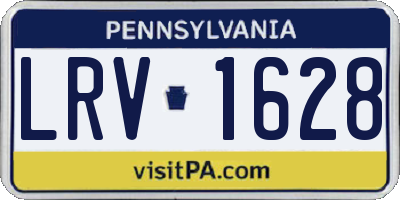 PA license plate LRV1628