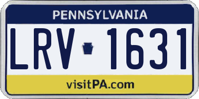 PA license plate LRV1631
