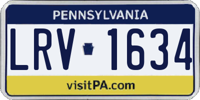 PA license plate LRV1634