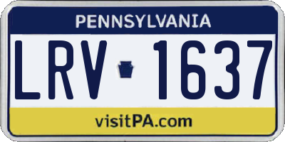 PA license plate LRV1637