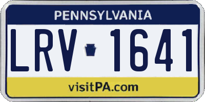 PA license plate LRV1641