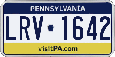 PA license plate LRV1642