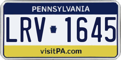 PA license plate LRV1645