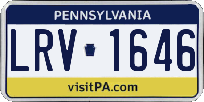 PA license plate LRV1646
