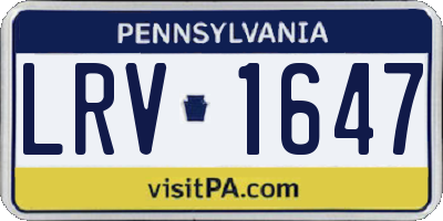 PA license plate LRV1647