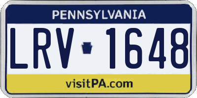 PA license plate LRV1648