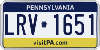 PA license plate LRV1651