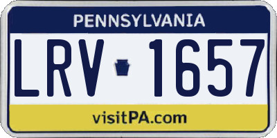 PA license plate LRV1657