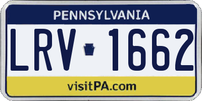PA license plate LRV1662