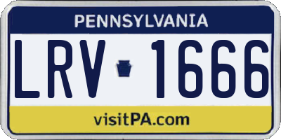 PA license plate LRV1666