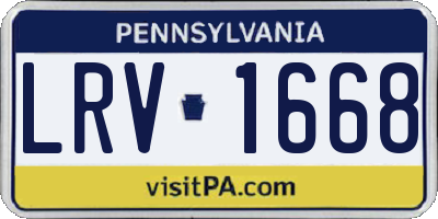 PA license plate LRV1668