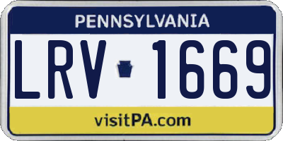 PA license plate LRV1669