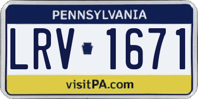 PA license plate LRV1671