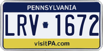 PA license plate LRV1672