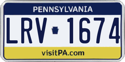 PA license plate LRV1674
