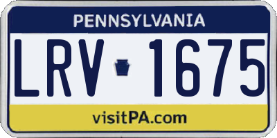 PA license plate LRV1675