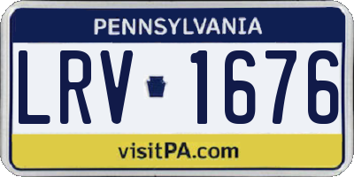 PA license plate LRV1676