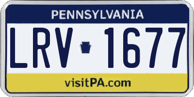 PA license plate LRV1677