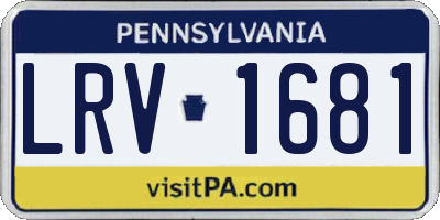 PA license plate LRV1681