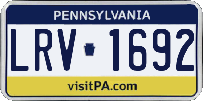 PA license plate LRV1692