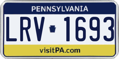 PA license plate LRV1693