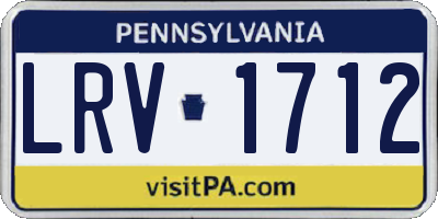 PA license plate LRV1712