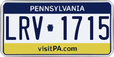 PA license plate LRV1715